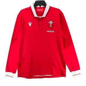 Wales Rugby WRU Macron Home Shirt Adult XL Red Long Sleeve Replica Sportswear